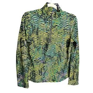 Sno Skins Colorful Abstract Artsy 1/4 Zip Pullover Womens Sz M Y2K Funky Indie